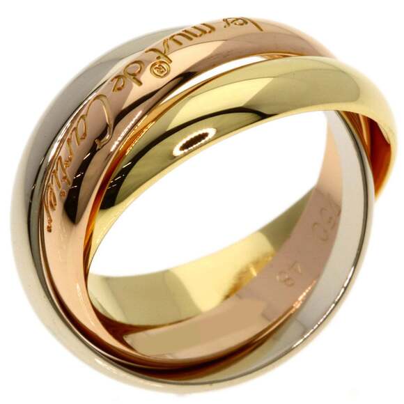 Cartier Trinity 18k Tricolor Gold 3.5mm Triple Band Ring  CARTIER 18k Gold Trinity Ring #48